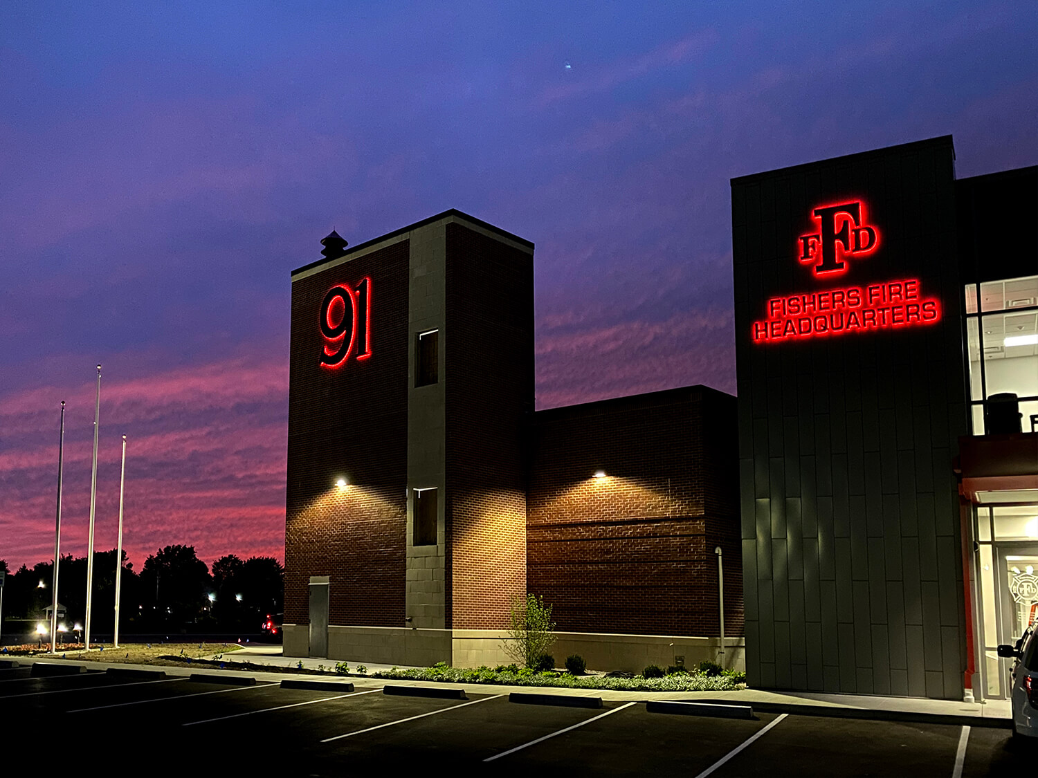 Fishers Fire Headquarters Evening