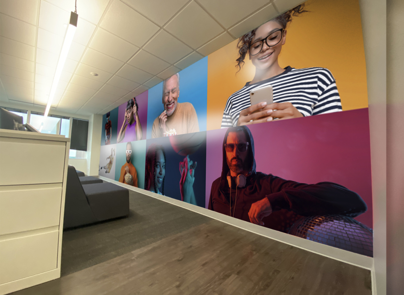 Different faces design on the wall 2