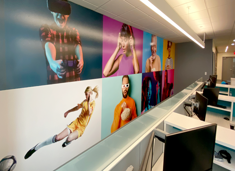 Different faces design on the wall 3