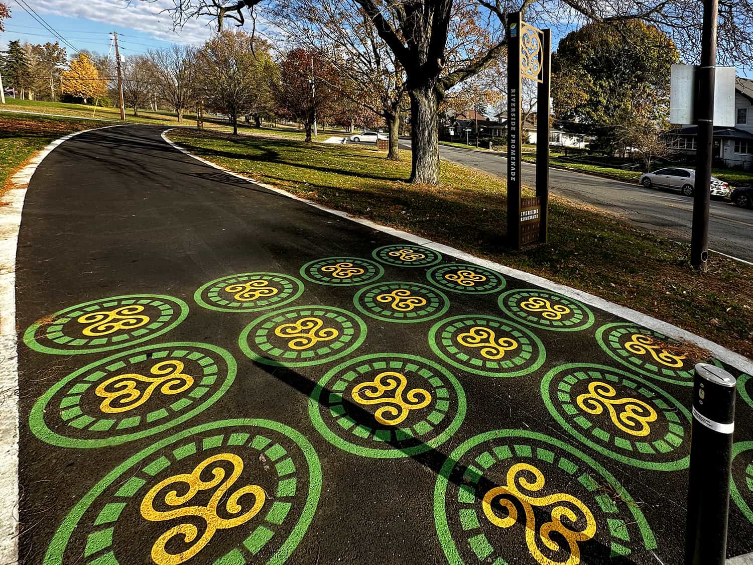 Pathway with ornamental design