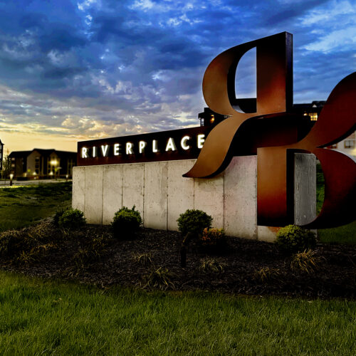 River place Signage